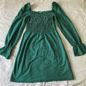 ASOS TALL Striped Green Babydoll Dress